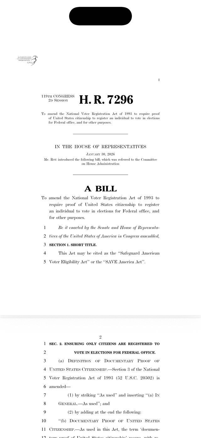 Raw bill text of HR 7296 as published